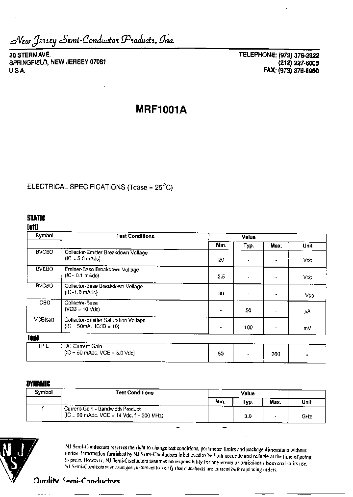 MRF1001A_8164349.PDF Datasheet