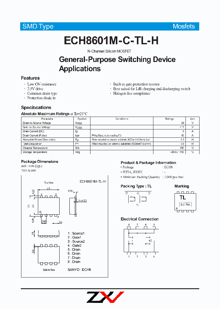 ECH8601M-C-TL-H_8170105.PDF Datasheet