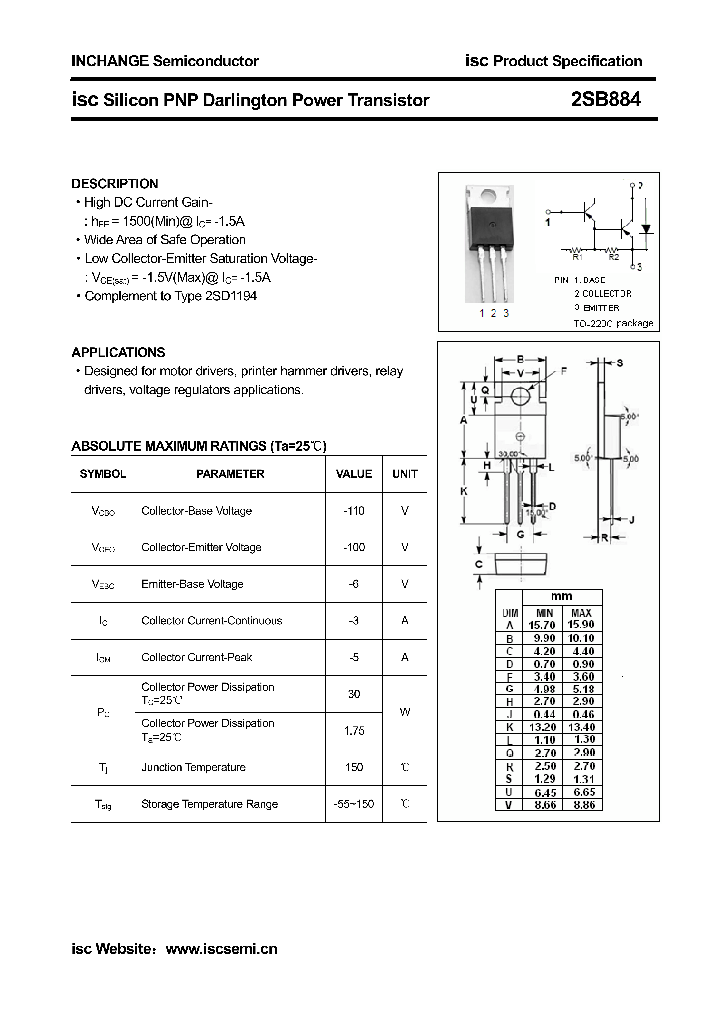 2SB884_8176634.PDF Datasheet