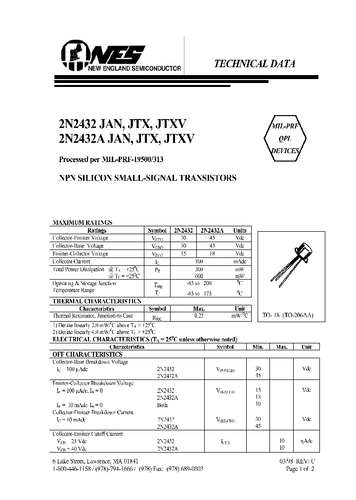 JANTXV2N2432_8179697.PDF Datasheet