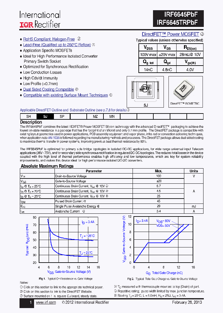 IRF6645PBF_8180815.PDF Datasheet