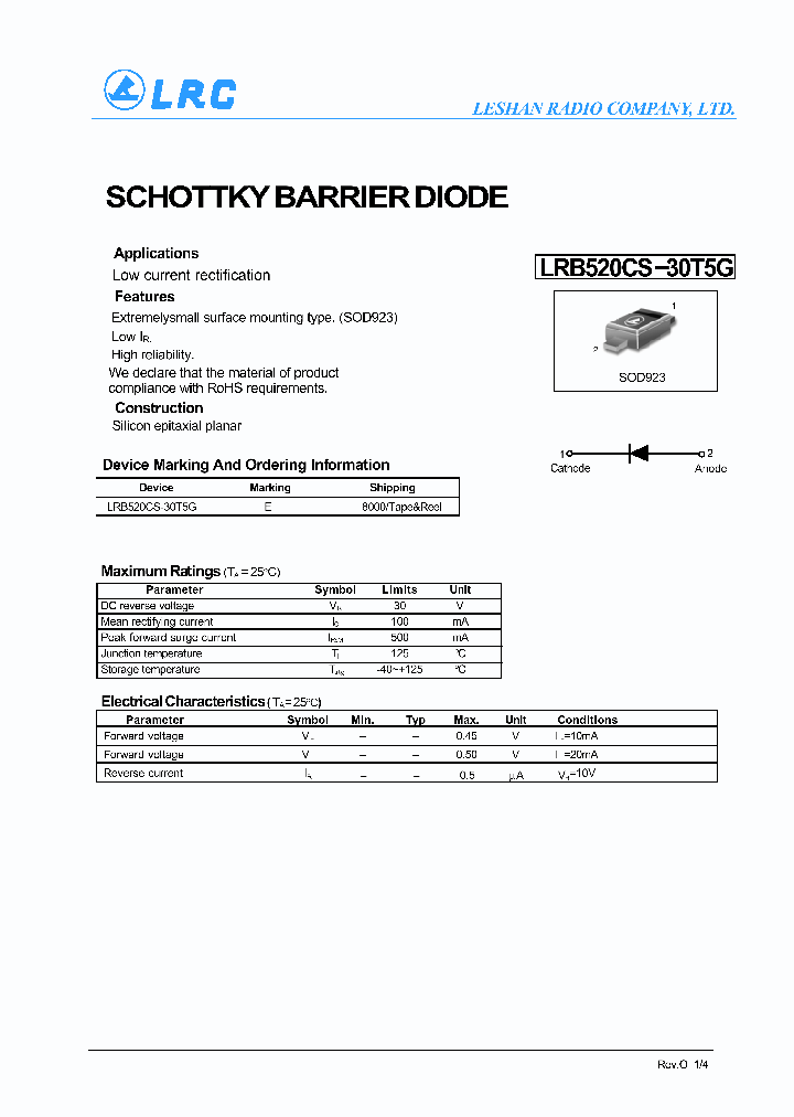 LRB520CS-30T5G_8186296.PDF Datasheet