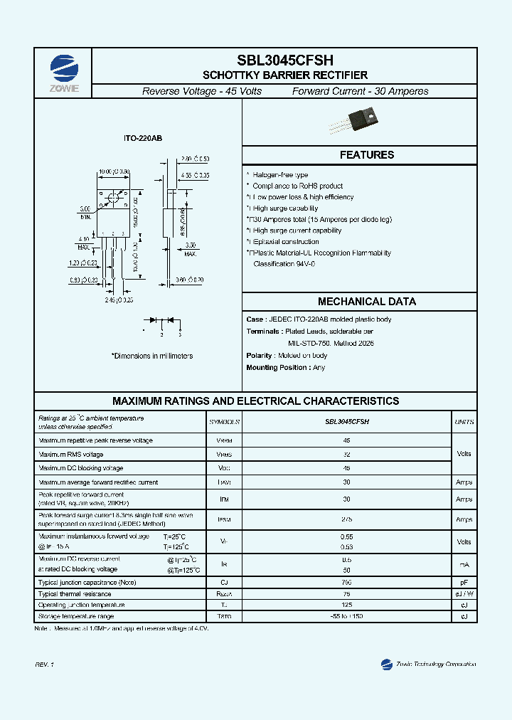 SBL3045CFSH_8187478.PDF Datasheet