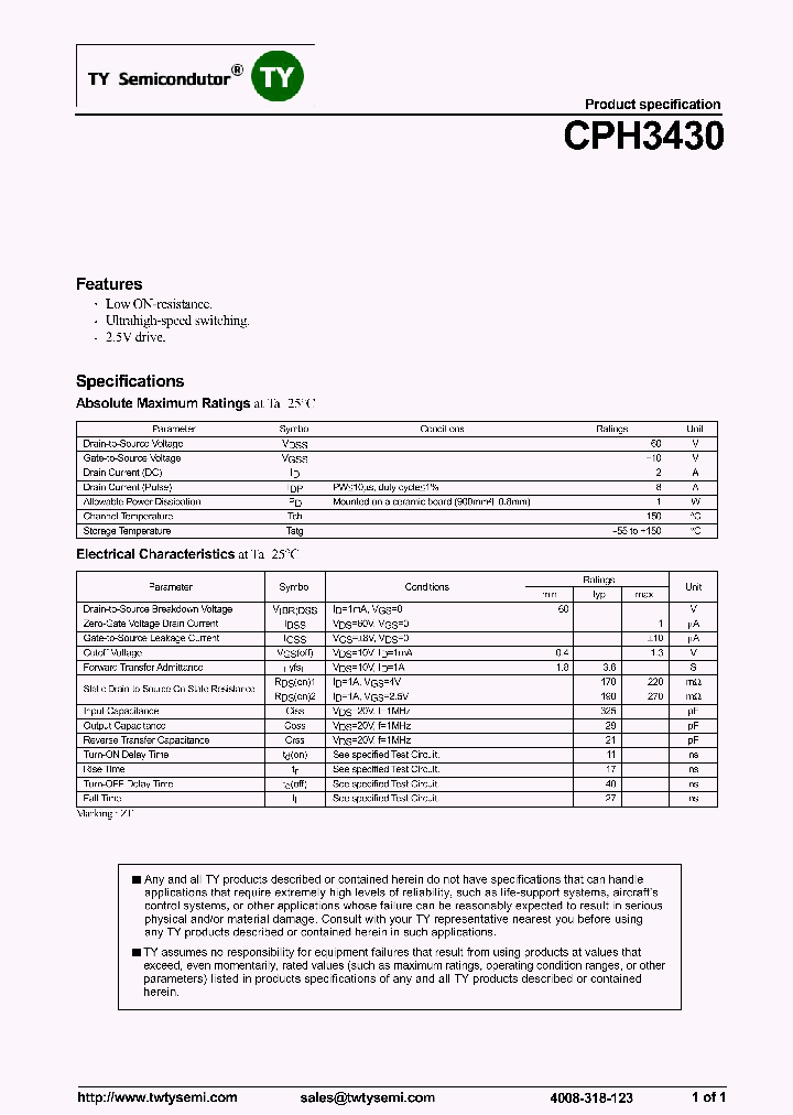 CPH3430_8190219.PDF Datasheet