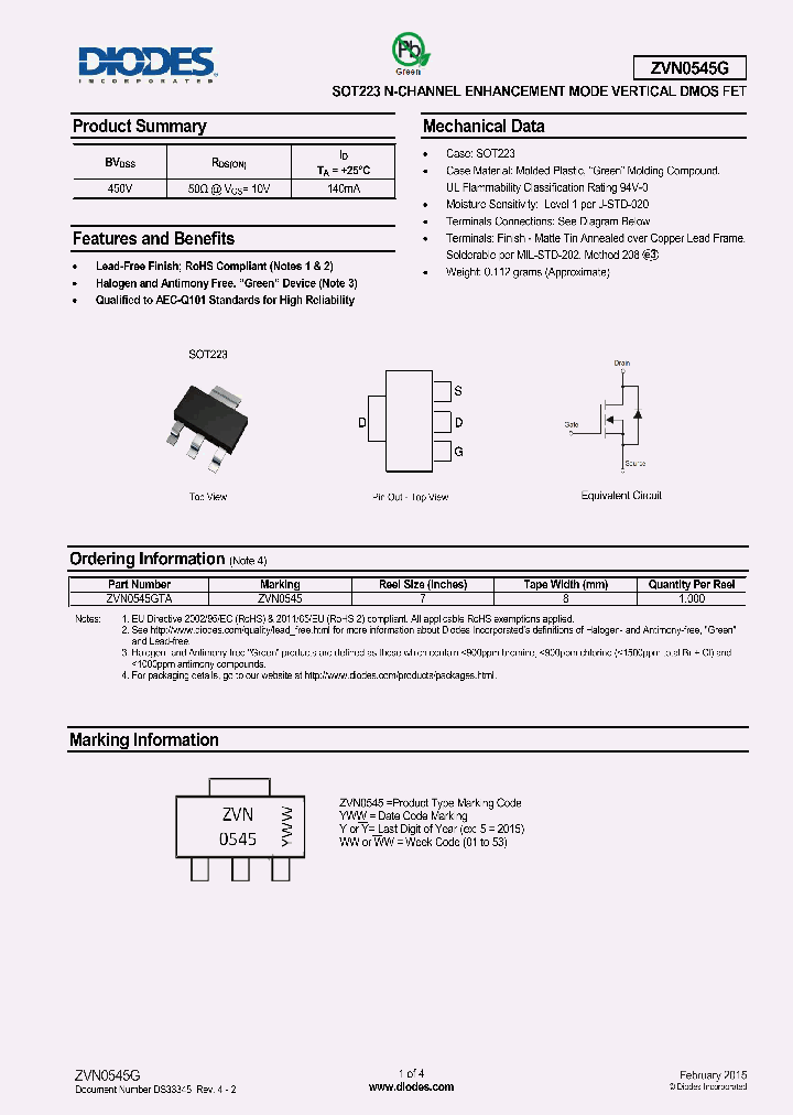 ZVN0545G-15_8192988.PDF Datasheet