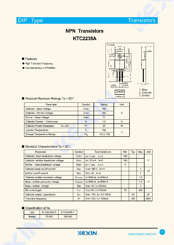 KTC2238A-Y_8193760.PDF Datasheet