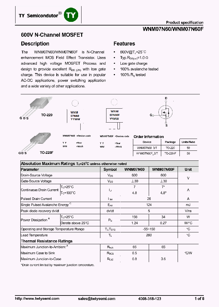 WNM07N60F_8195030.PDF Datasheet