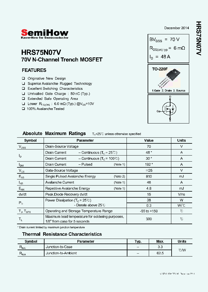 HRS75N07V_8197210.PDF Datasheet