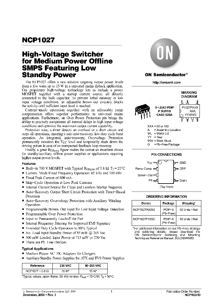 NCP1027P100G_8198843.PDF Datasheet