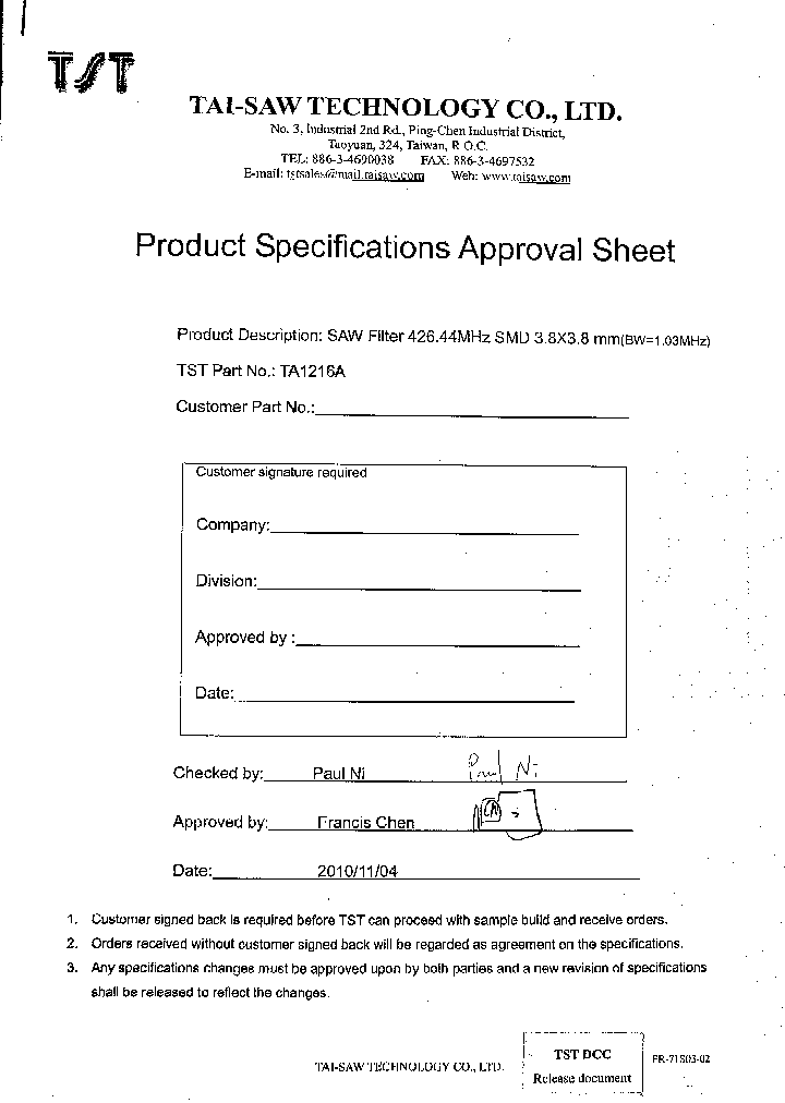 TA1216A_8200142.PDF Datasheet