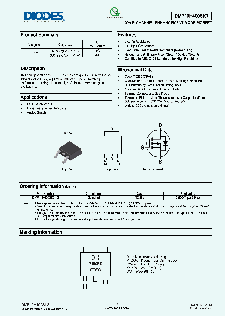 DMP10H400SK3-13_8213834.PDF Datasheet