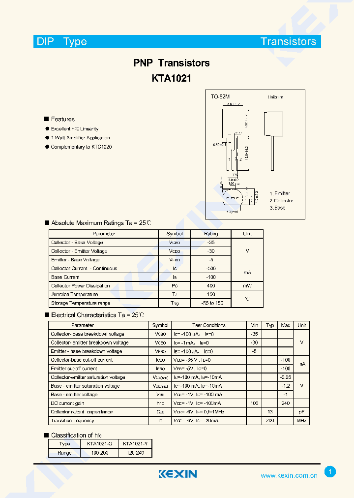 KTA1021-O_8225075.PDF Datasheet