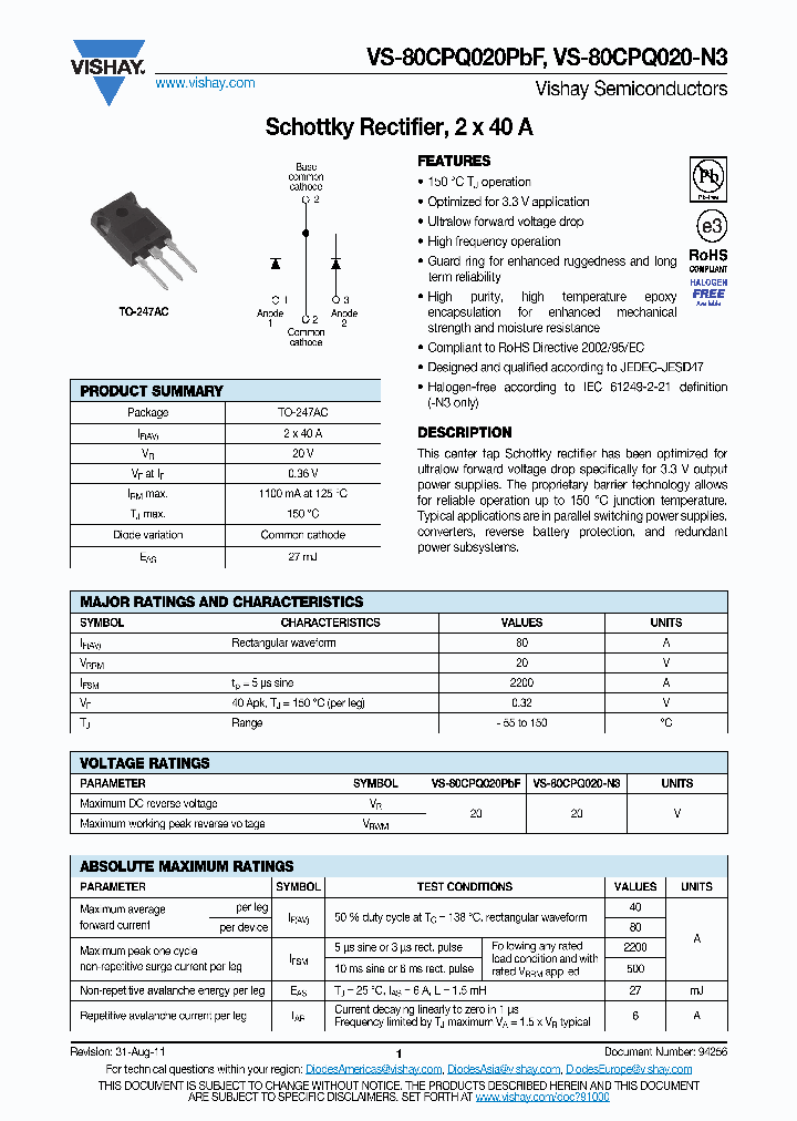 VS-80CPQ020-N3_8229930.PDF Datasheet