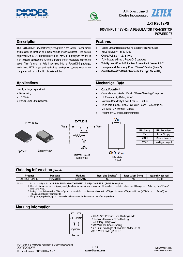 ZXTR2012P5_8230435.PDF Datasheet