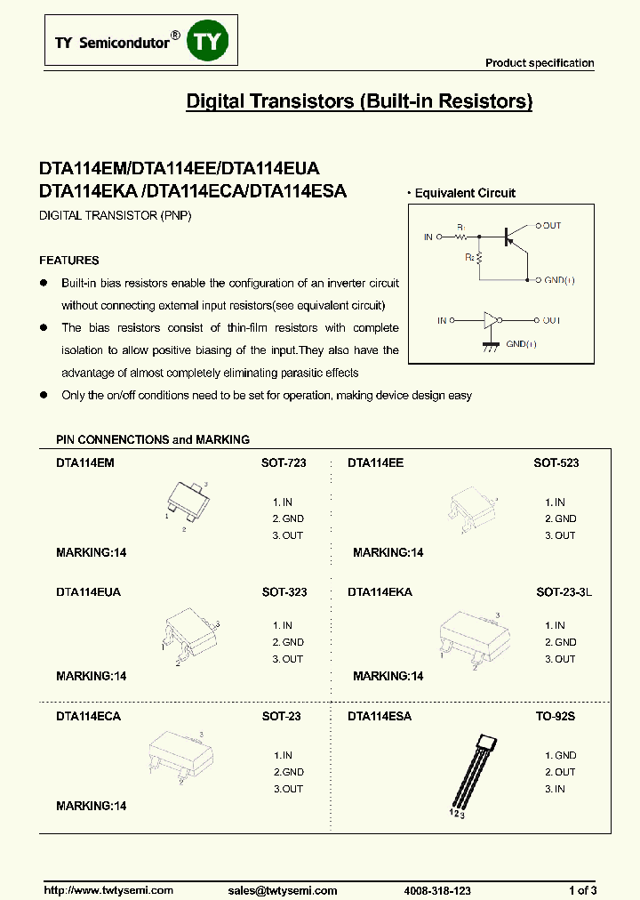 DTA114ESA_8231828.PDF Datasheet