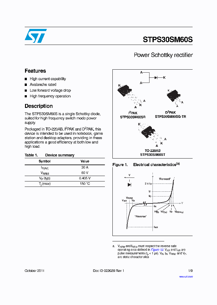 STPS30SM60SG-TR_8233459.PDF Datasheet