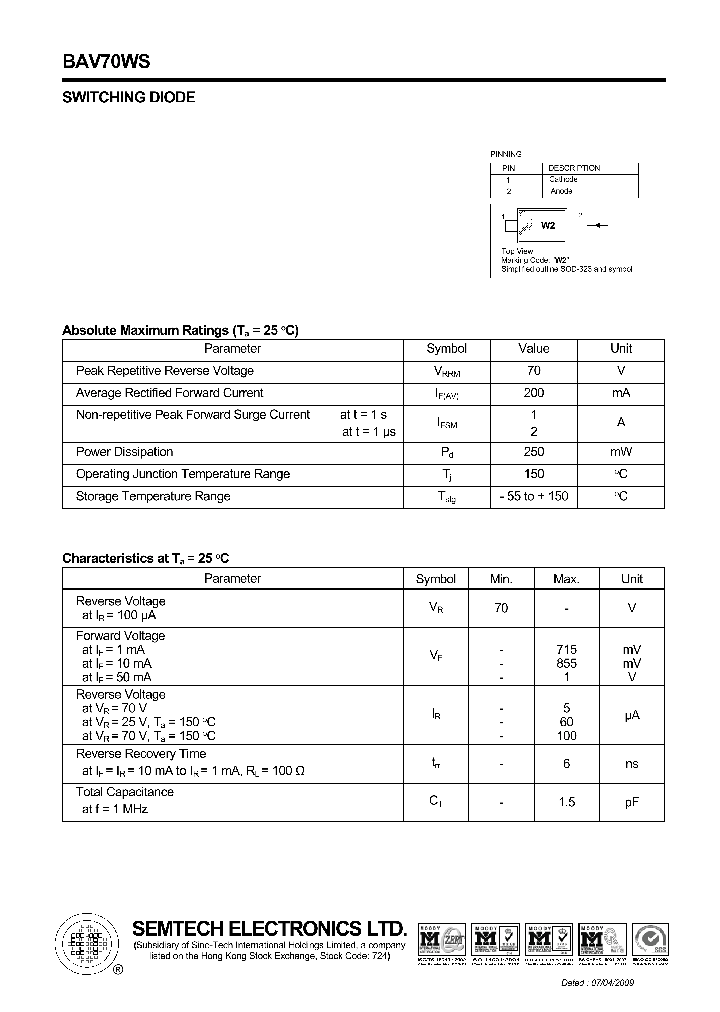 BAV70WS_8235508.PDF Datasheet