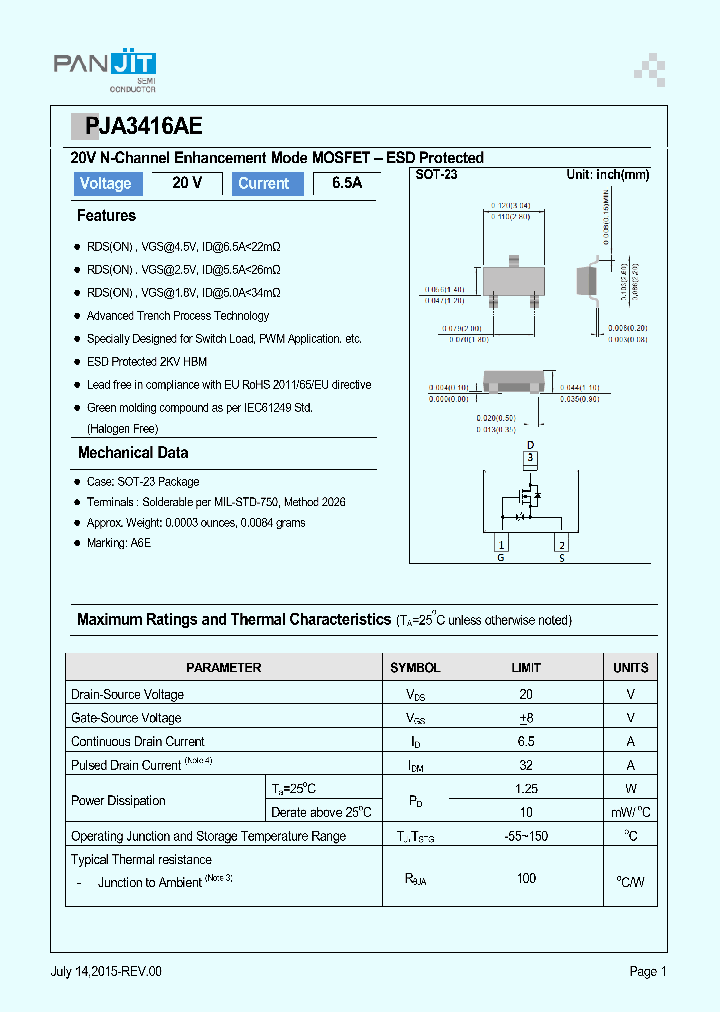 PJA3416AE_8243745.PDF Datasheet