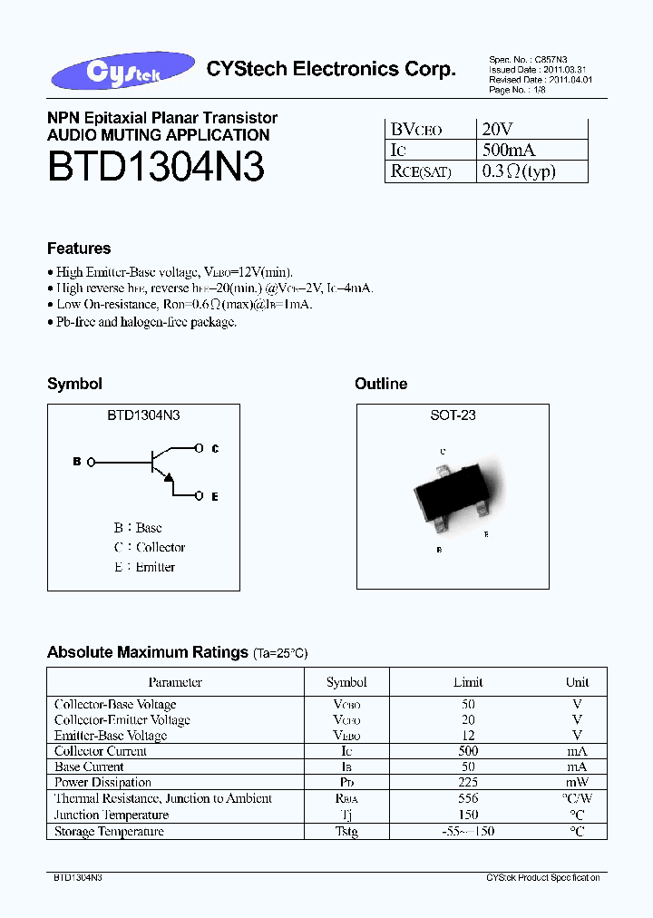 BTD1304N3_8245070.PDF Datasheet