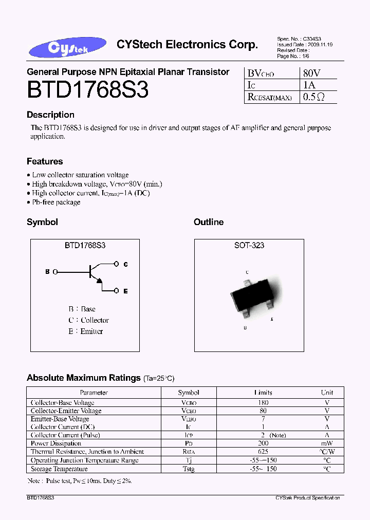 BTD1768S3_8245075.PDF Datasheet