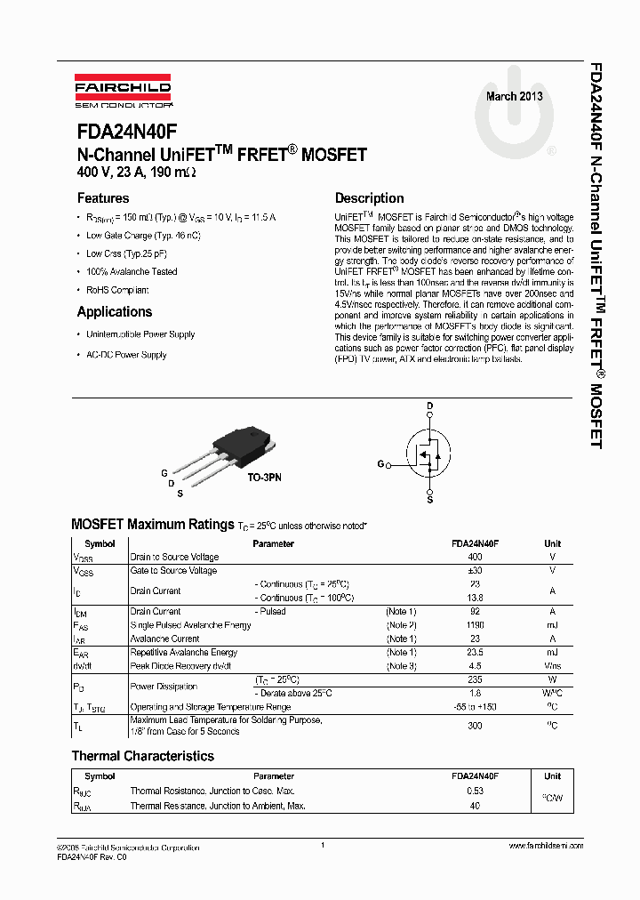 FDA24N40F_8246828.PDF Datasheet