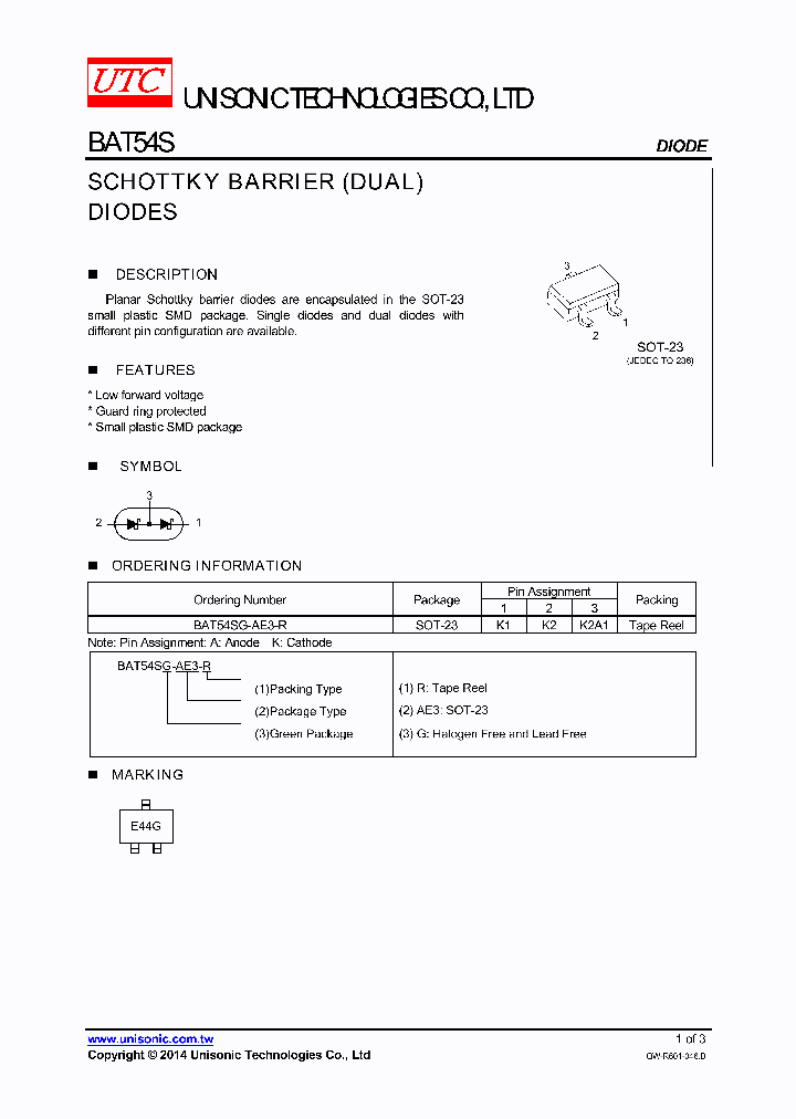 BAT54SG-AE3-R_8247326.PDF Datasheet