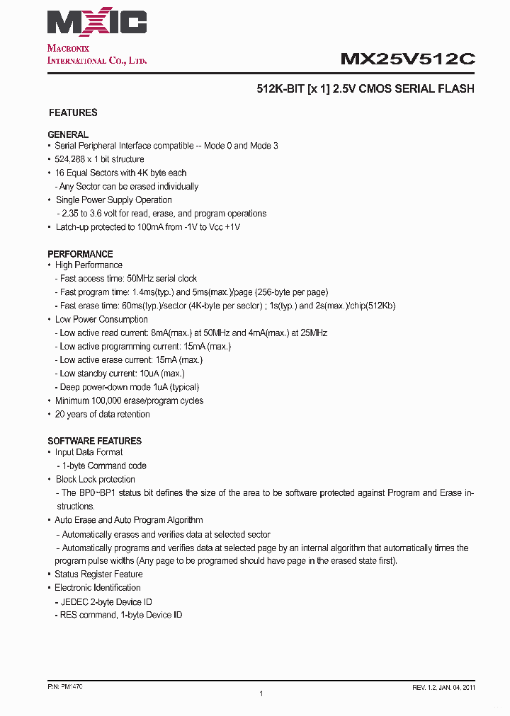 MX25V512C_7862098.PDF Datasheet