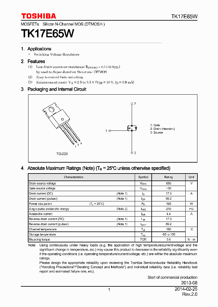 TK17E65W_7862447.PDF Datasheet