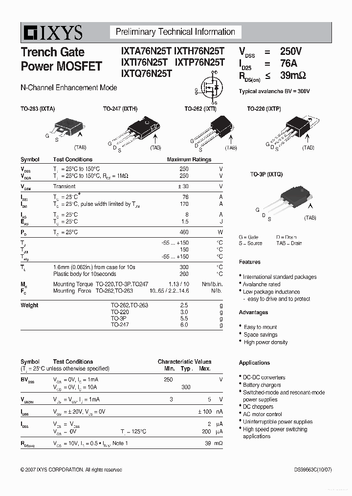 IXTH76N25T_7864114.PDF Datasheet