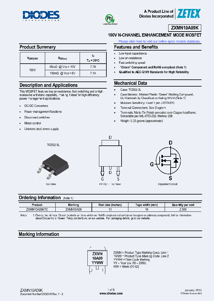 ZXMN10A09KTC_8280858.PDF Datasheet