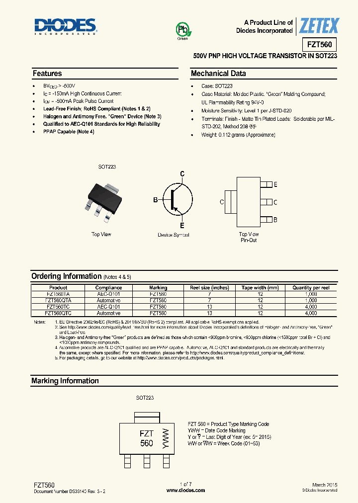 FZT560-15_8285294.PDF Datasheet