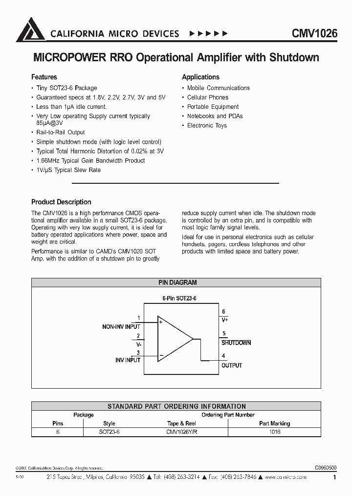 CMV1026Y_8288245.PDF Datasheet