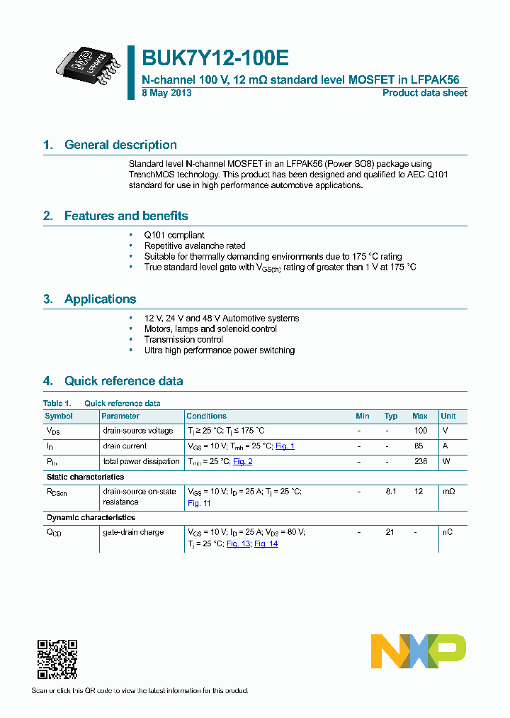 BUK7Y12-100E_8290103.PDF Datasheet