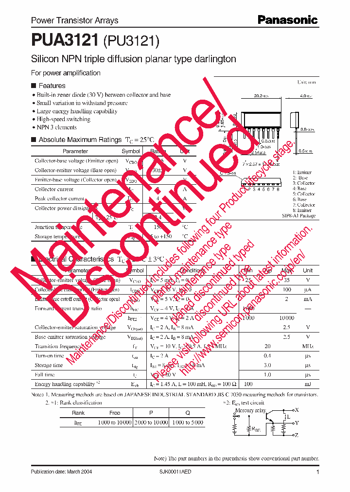 PUA3121_8290639.PDF Datasheet