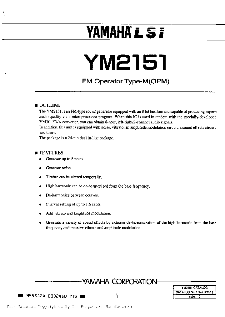 YM2151_8294351.PDF Datasheet