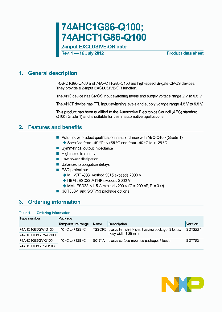 74AHC1G86GV-Q100_8295009.PDF Datasheet