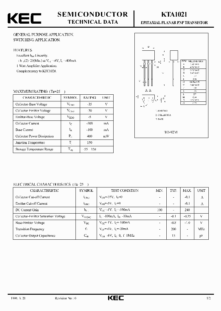 KTA1021_8303532.PDF Datasheet