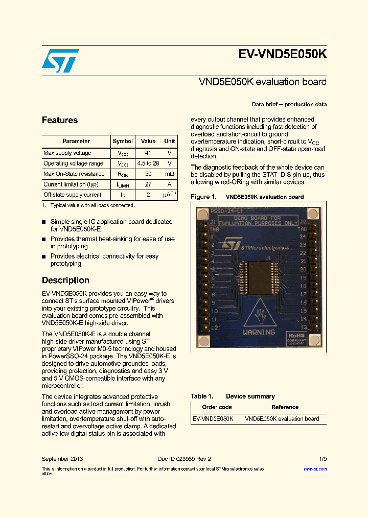 EV-VND5E050K_8304474.PDF Datasheet