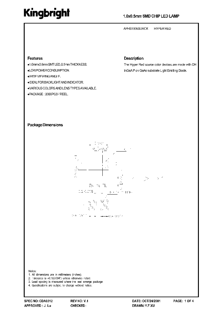 APHS1005SURCK_8312913.PDF Datasheet