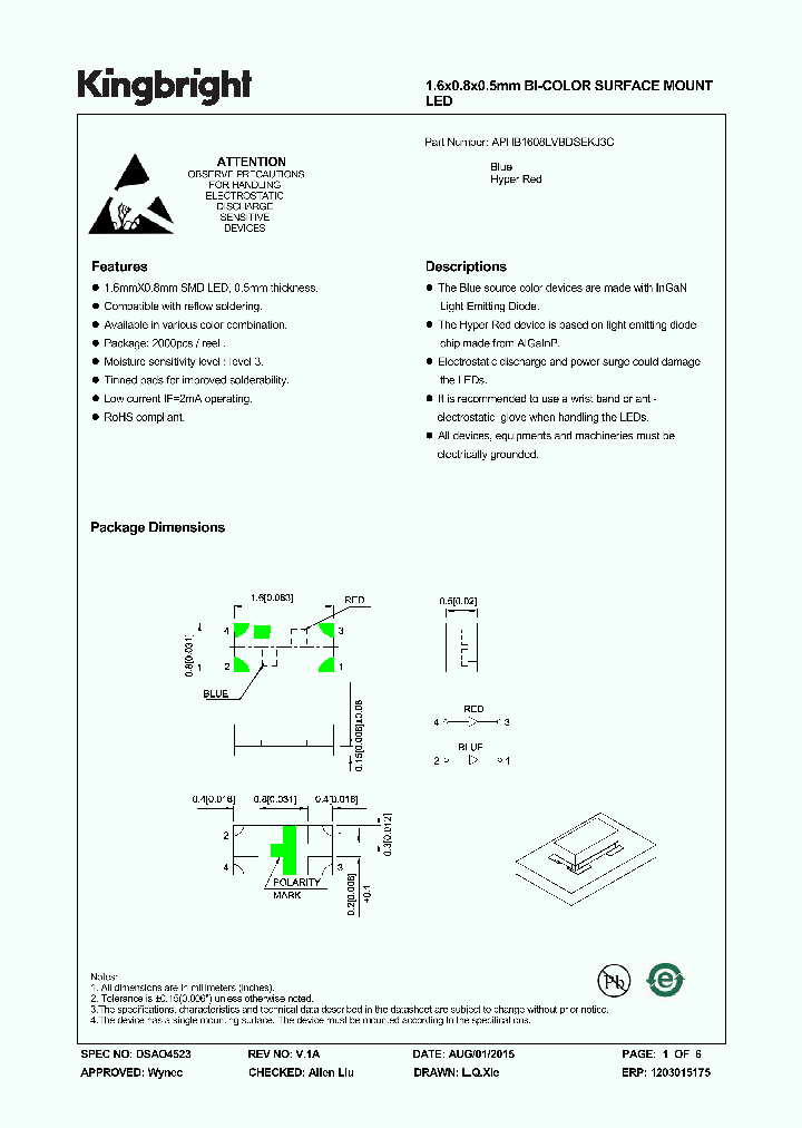 APHB1608LVBDSEKJ3C_8315097.PDF Datasheet
