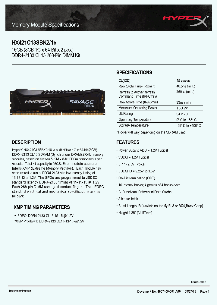 HX421C13SBK2-16_8317734.PDF Datasheet