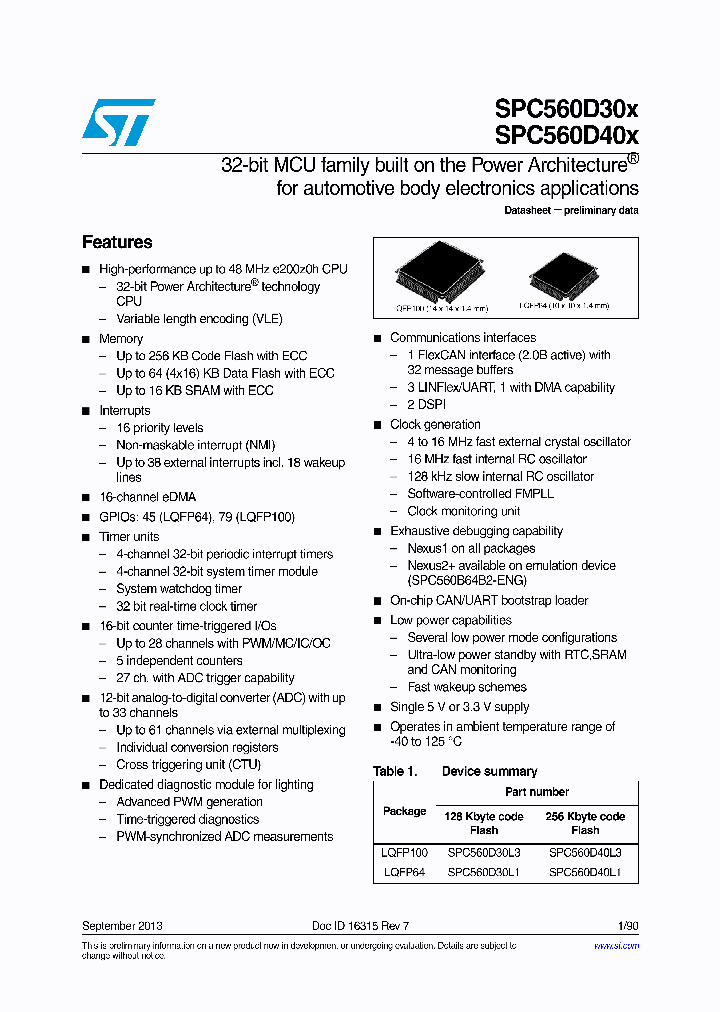 SPC560D30L1B4E0X_8317974.PDF Datasheet