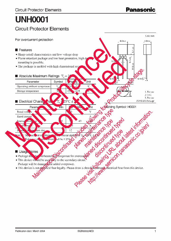 UNH1001_8318416.PDF Datasheet