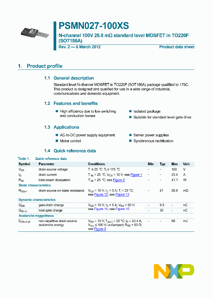 PSMN027-100XS_8323872.PDF Datasheet