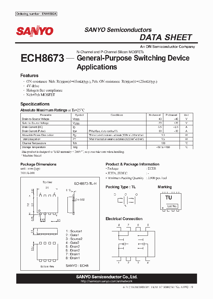 ECH8673_8324655.PDF Datasheet