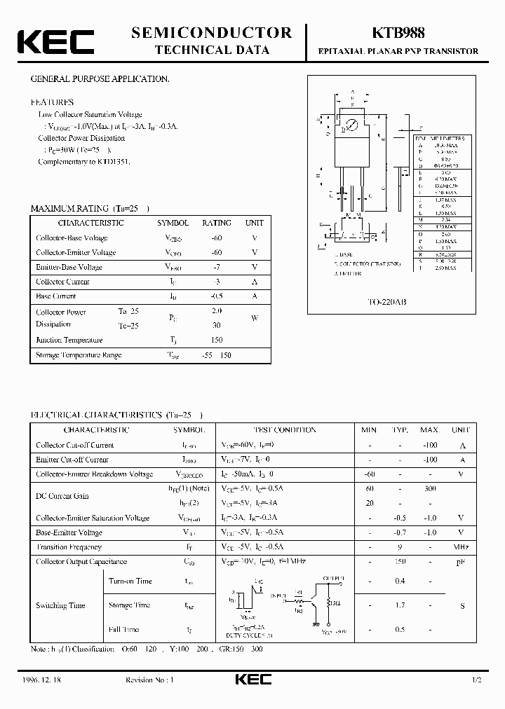 KTB988_8325048.PDF Datasheet