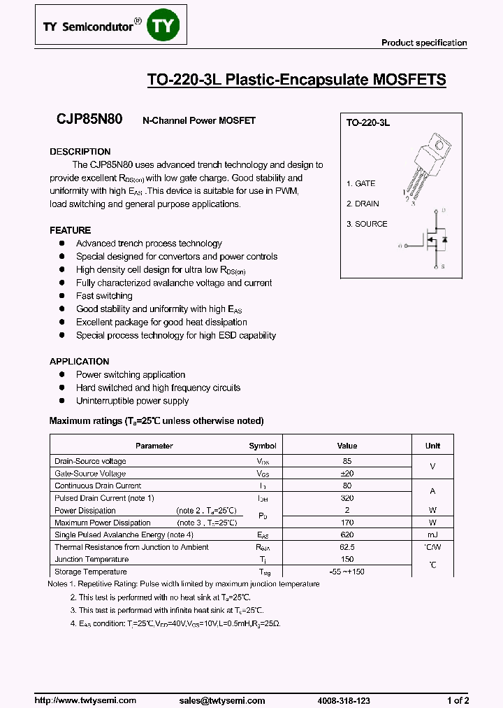 CJP85N80-TO220-3L_8327240.PDF Datasheet