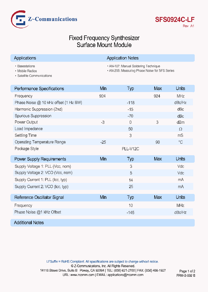 SFS0924C-LF_8329244.PDF Datasheet