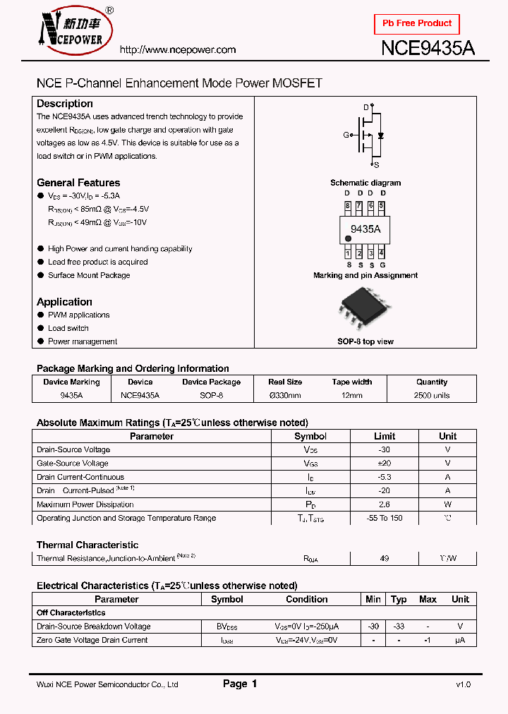 NCE9435A_8329439.PDF Datasheet