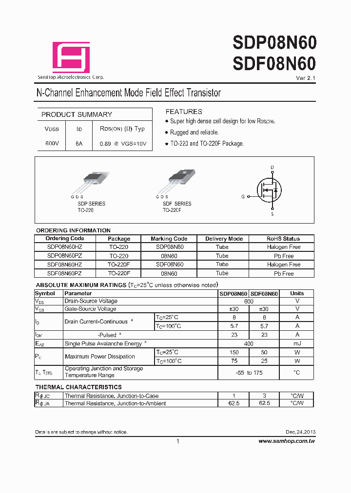 SDF08N60_8332849.PDF Datasheet